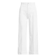 Kvinner Hvite Wide Leg Jeans