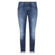 Skinny Fit Blå Jeans Lav Midje