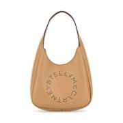 Beige Hobo Bag Kvinner Skulder