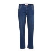 Straight-leg Indigo Blue Denim Jeans