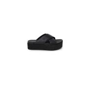 Lær sandal med 4,5 cm hæl