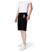 Solid Logo Print Bermuda Shorts