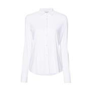 Hvit Stretch Jersey Button-Up Skjorte