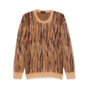 Animalier Jacquard Strikket Genser