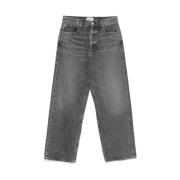 Mørk Grå Wide Leg Denim Jeans