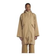 Beige Parka med Polstret Interiør