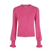 Varm Rose Feminin Strikket Cardigan