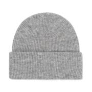 Grå Mel. Alpakka Merino Beanie Lue