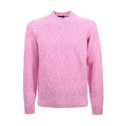 Fuchsia Ullgenser, Crew Neck, Ribbestrikk