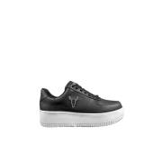 Svart Bull Head Skinn Sneakers