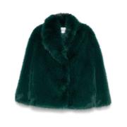 Faux Fur Hunter Jakke Svart Teal