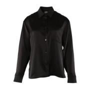 Svart Polyester Damebluse