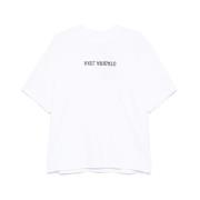 Hvit Logo Print Crew Neck T-skjorte