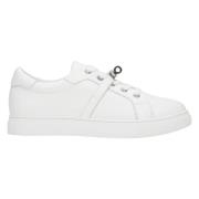 Kvinner Hvite Premium Lær Lav-Top Sneakers