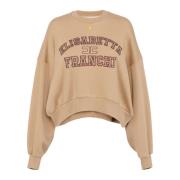 Cropped bomull logo college sweatshirt