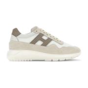 Beige Hvite Sneakers Hev Stil