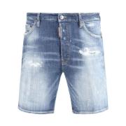 Slitte denimshorts med rive detaljer