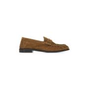 Brun skinn Penny Strap Slip-On sko