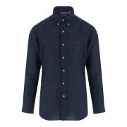 Logo Lin Button-Down Skjorte Navy