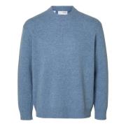 Avslappet Crew Neck Strikket Genser