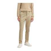 Beige Stretch-Bomull Slim-Fit Bukser