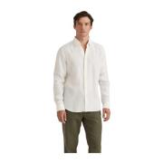 Hvit Morris Stockholm Douglas Linen Shirt Classic Fit Skjorter