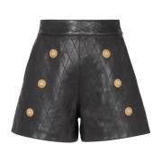 Stoppede skinnshorts med 6 knapper