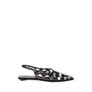 Studded Grid Slingback Sandaler