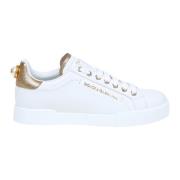 Portofino Sneakers Hvit Skinn Logo Perle