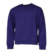 Blå Bomull Logo Crew Neck Genser