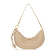 Beige Hammered Skinn Hobo Veske