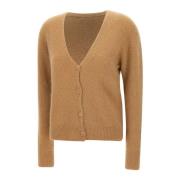 Brun Ullblanding Cardigan Genser