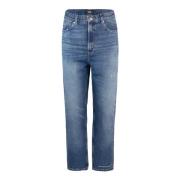 Blå Økologisk Bomull Tapered Leg Jeans