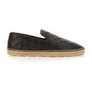 Lær Slip-On Espadrilles med Intreccio Motif