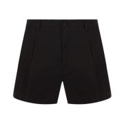 Sort Bomull Stretch Shorts