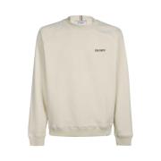 Sweatshirt med brodert logo og tricolor detalj