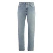 Tapered Fit Jeans med Metall Detaljer