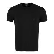 Brodert Viskose Crew-Neck T-skjorte