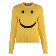 Bomullsblanding crew-neck genser med smiley