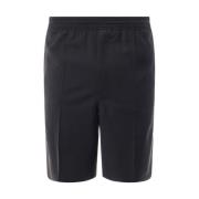 Sort Ull Shorts Elastisk Midje Glidelås