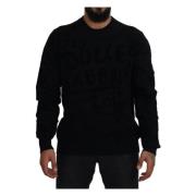 Sort Logo Crewneck Genser