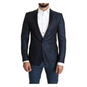 Blå Slim Fit Martini Blazer Kåpe