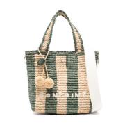 Grønn Raffia Tote Bag