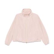 Rose Pink Zip Coat med elastiske mansjetter