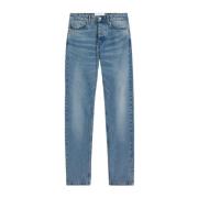 Blå Brukte Straight-Fit Denim Jeans