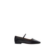 Svart Nappa Mary Jane Flats