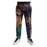 Multifarget Tiger Print Løs Denim Jeans