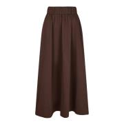 Brun Neo Noir Neo Noir Maxiskjørt Yara Long Poplin Skirt Skjørt