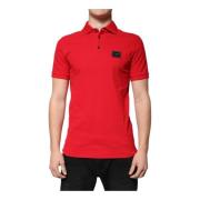 Rød Logo Krage Polo T-skjorte