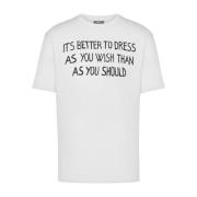 Hvit Slogan Print Crew Neck T-skjorte